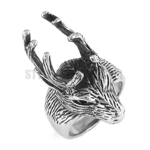 Stainless Steel Ring Deer Ring SWR0259 - Click Image to Close